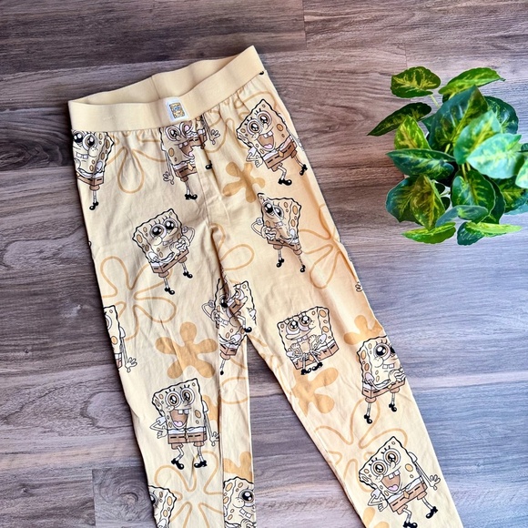 Primark SpongeBob Squarepants Allover Print Yellow Pajama Pants Size XS (2-4) - Picture 2 of 8